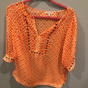 Orange and White shirt
